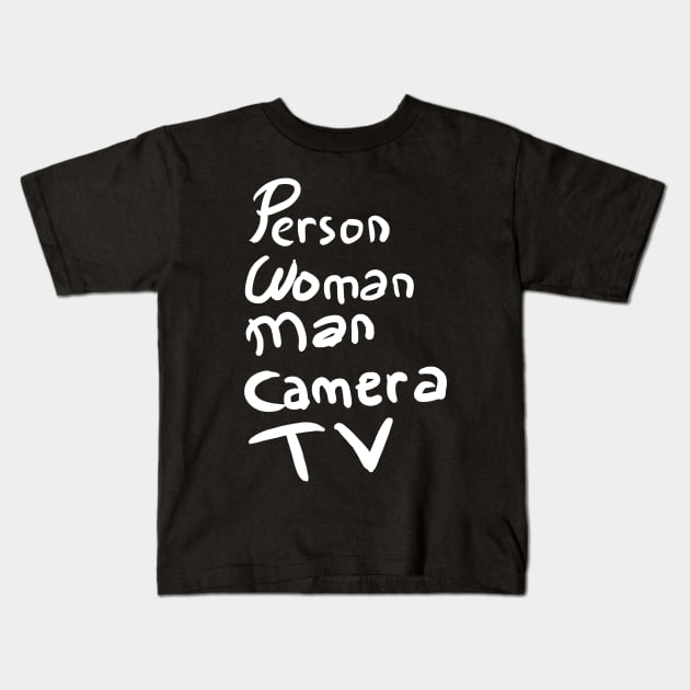 Person woman man camera tv hand draw Kids T-Shirt by Excela Studio